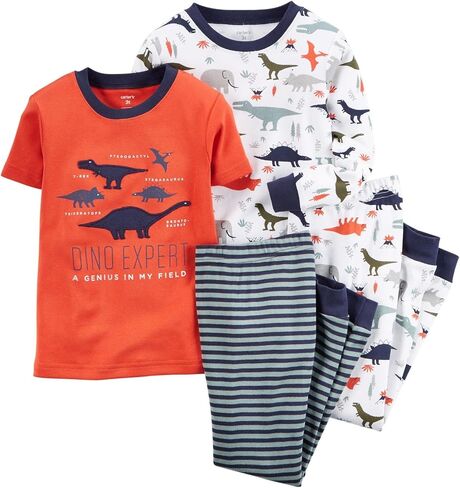 Carter's Baby Boys' 4 Piece Slogan Tee PJ Set (Baby) in Saudi Arabia
