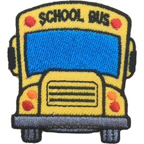 School Bus Iron On Patches Embroidered Applique Iron On for Jeans, Clothes, Caps, Backpack, Hats