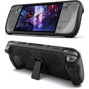 Kickstand Protective Case for Steam Deck,TPU Soft Cover Protector Case Cover with Foldable Stand,Accessories Compatible with Steam Deck,Shock-Absorption,Anti-Slip and Anti-Scratch Design