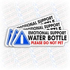 (3Pcs) Emotional Support Water Bottle Please Do Not Pet Sticker Funny Camping Decals Gifts Waterproof Vinyl Sticker for Laptop Water Bottle Hard Hat Cup Cars Decals Gift for Her Him Adults 2 Inches