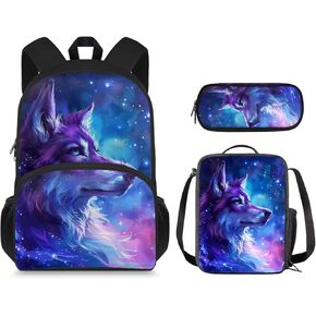 Penguin Backpack for Boys Girls Backpack with Lunch Box and Cute Pencil Bag 3PCS Casual Daypack Backpacks Sturdy Bookbag with Large Front Pocket 15“ Lightweight School Bag for Elementary Boys