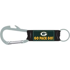 Green Bay Packers Go Pack Go! Tagline Carabiner Keychain with Buildin Bottle Opener, Model: Pro Specialties Group, IncLS0457009