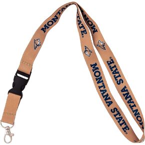 Desert Cactus Montana State University Lanyard Bobcats MSU Cats Car Keys ID Badge Holder Keychain Detachable Breakaway Snap Buckle (Gold)