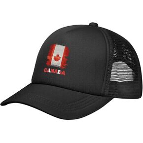 Vinage Solid Mesh Baseball Cap Dad Trucker Flat Bill Brim Hat Adjustable for Men Women Outdoor Sports