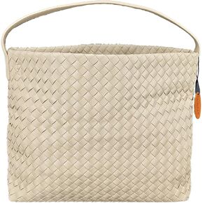 Woven Tote Bags for Women Vegan Leather Handbag Handmade Woven Shoulder Bags with Top Handle