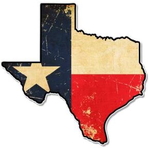 Texas Flag Vintage Grunge Love Star - Vinyl Sticker Waterproof Decal