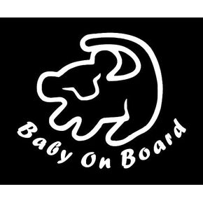 Simba Baby On Board MKR Decal Vinyl Sticker |Cars Trucks Vans Walls Laptop|White|5.5 x 4.4 in|MKR2071