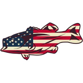 American Flag Stickers - Fishing Stickers and Decals for Boats - Bass Sticker - Fishing Decals for Trucks - USA Flag Patriotic Country Decals - Stickers De Pesca