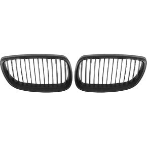 X AUTOHAUX Pair Matte Black Front Kidney Grille Grill for BMW E92 2006-2010 2 Door