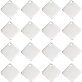DICOSMETIC Stamping Blank Tag Pendants Stainless Steel Flat Round Heart Star Triangle Teardrop Blank Pendants Double Side Drawbench Blank Charms for Jewelry Making