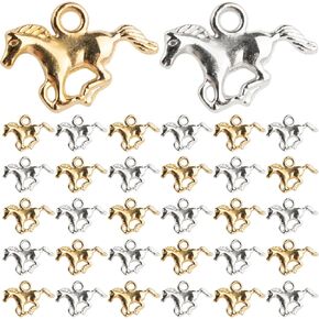 Framendino, Horse Charms Pendants Alloy Animal Charm Metal Equestrian Horsemanship Beads Charms for Bracelet Jewelry Making