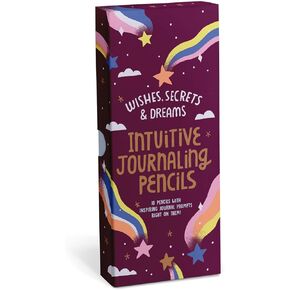 Em & Friends Intuitive Journaling Pencils: Wishes, Secrets, and Dreams Pencil Set, 10 Pencils with Journal Prompts