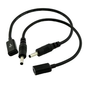 2 Pcs DC Power 3.5mm x 1.35mm Male Plug to Micro USB Female Jack Power Adapter Cable Cord