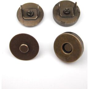ALL in ONE 10 Sets Magnetic Button Clasp Snaps for Sewing Craft Bag Clothing Scrapbooking No Tools Required (18mm, Antique Bronze Sew On)