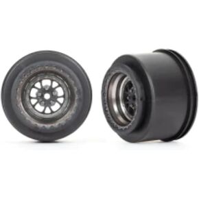 Traxxas 9473A - Wheels, Weld Satin Black Chrome (Rear) (2