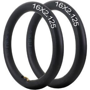 2-Pack 16x2.125 Bike Butyl Inner Tube,16 Inch Electric Bike Replacement Tubes with Angled Valve Stem Compatible with Electric Bicycle Bike Motorcycle and Most Kids Bikes, E-Bike Tire Tube and More