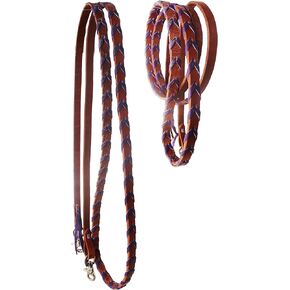 CHALLENGER Horse Western Amish Leather Laced Barrel Contest Reins 6686v