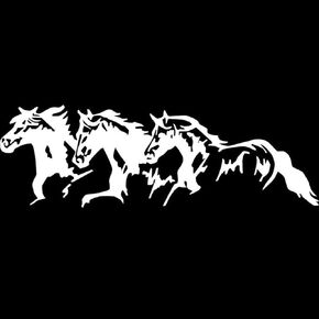 White Running Horses Self-Adhesive Sticke Decal Big Promotion Fashion Car Vehicle Self-Adhesive Sticker Waterproof Decal Decor Bumper Stickers, Decals Automotive Decals