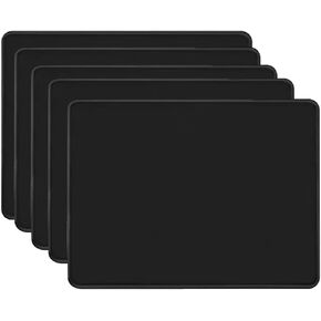 Mouse Pad with Stitched Edge, Comfortable Mouse Pads with Non-Slip Rubber Base, Durable and Washable Mousepads for Computers Laptop Mouse,8.6x7x0.06inch,Classic Black (2 Pack)