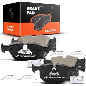 A-Premium Front and Rear Ceramic Disc Brake Pads Set Compatible with BMW 330Ci 2001-2006 3.0L, 330i/330xi 2001-2005 3.0L, X3 2004-2010 2.5L 3.0L, Z4, M3 8-PC Set