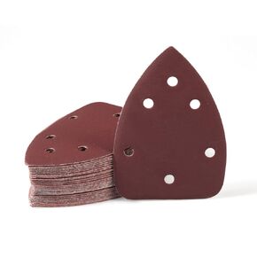 SPEEDWOX 30 Pcs Mouse Detail Sander Sandpaper 6 Hole, 600 Grit Hook and Loop Detail Sandpaper, for Metal Woodworking Grinding Polishing
