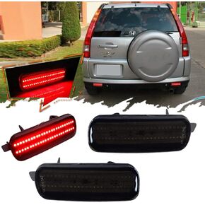 For 2002 2003 2004 Honda CR-V LED Rear Bumper Reflector Tail Brake Lights Smoked Lens 33505S9A003, 33555S9A003