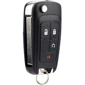 KeylessOption Flip Remote Key Fob 4btn Remote Start for GM (OHT01060512)