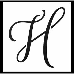 Large Big Script Cursive Letter H 11" x 8.5" Arts and Crafts Material Scrapbooking for Airbrush Painting Drawing Sheet Template DIY for Airbrush Painting Drawing and More Reusable Stencil STENCILAIR