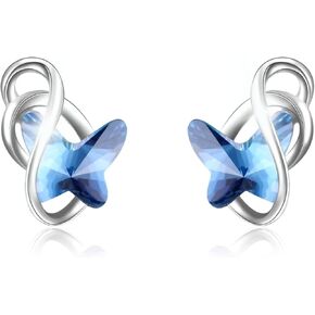 Amy & Annette Sterling Silver Butterfly Earrings - Fashionable jewelry Idea Gift for Every Occasion - Size (15mm Diameter)