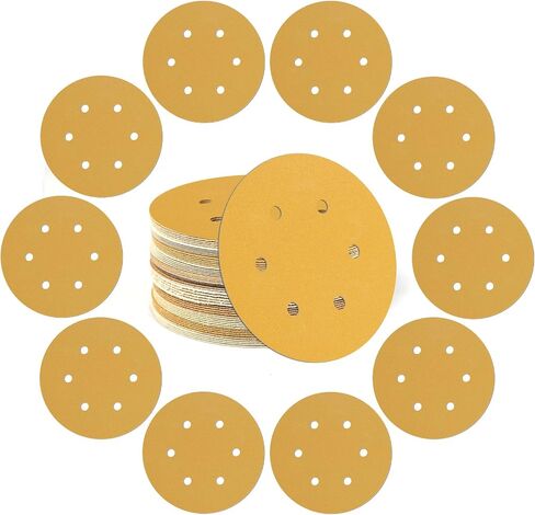 50 Pack 6 Inch Hook and Loop Sanding Discs Orbital Sander Sandpaper - Assorted Grits (40,60,80,100,120,180,240,320,400,600 Grit) - Ideal for Orbital Sanders in Automotive and Woodworking in Saudi Arabia