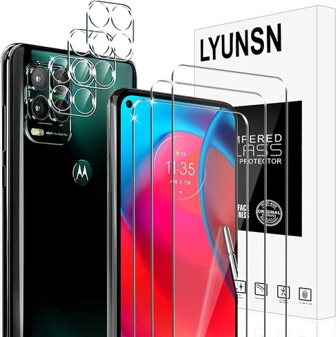 [3 + 3 عبوات] واقي شاشة Motorola Moto G Stylus 5G وحاميات عدسات الكاميرا خالية من الفقاعات ومضادة للخدش وواقي شاشة شفاف عالي الدقة 9H من الزجاج المقوى in Saudi Arabia