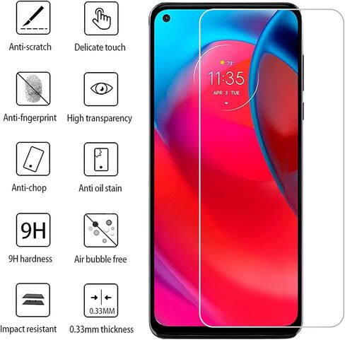 [3 + 3 عبوات] واقي شاشة Motorola Moto G Stylus 5G وحاميات عدسات الكاميرا خالية من الفقاعات ومضادة للخدش وواقي شاشة شفاف عالي الدقة 9H من الزجاج المقوى in Saudi Arabia