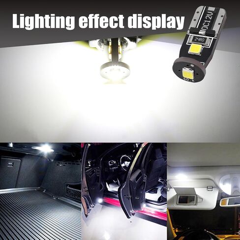 10 قطع T10 ضوء عرض السيارة، 3030 3SMD 12 فولت، ضوء قراءة داخلي للسيارة مقاوم للماء، ملحقات إضاءة السيارات العالمية فائقة السطوع (الضوء الأبيض) in Saudi Arabia