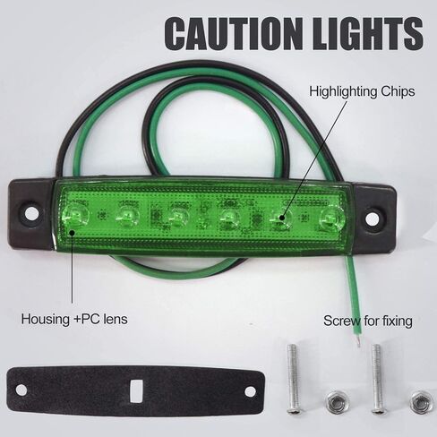 Truck Side Marker Lights,Universal 3.8" Rear Side 6LED Indicators Light Boat Interior Lights Clearance Lights for Car Bus RV Boat Trailer Lorry (Blue) in Saudi Arabia