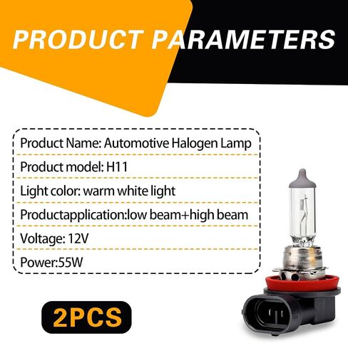2 Pack Car Halogen Bulbs, 12V 55W Car Quartz Lamps, Durable Bulb Replacements, Universal for Most Cars, Trucks and Vans (White #9005) in Saudi Arabia