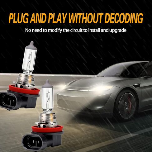 2 Pack Car Halogen Bulbs, 12V 55W Car Quartz Lamps, Durable Bulb Replacements, Universal for Most Cars, Trucks and Vans (White #9005) in Saudi Arabia