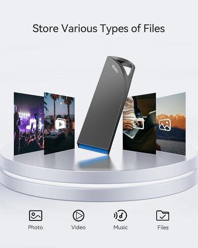 128GB USB 3.0 Flash Drive, Waterproof Metal USB Memory Stick, Slim Thumb Drive Portable Pen Drive with Keychain Hole Stylish Jump Drive for PC Computer Car - Gray in Saudi Arabia
