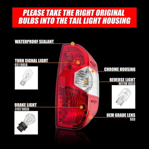 RANSOTO Tail Light Lamp Housing Compatible with 2014 2015 2016 2017 2018 2019 2020 2021 Tundra Right Passenger Side Replace ‎81550-0C100 in Saudi Arabia