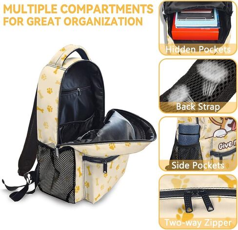 Kids School Backpack for Boys Girls, 16" Corgi Dog Backpacks for School, Cute Pattern Large Capacity Bookbag for Travel in Saudi Arabia