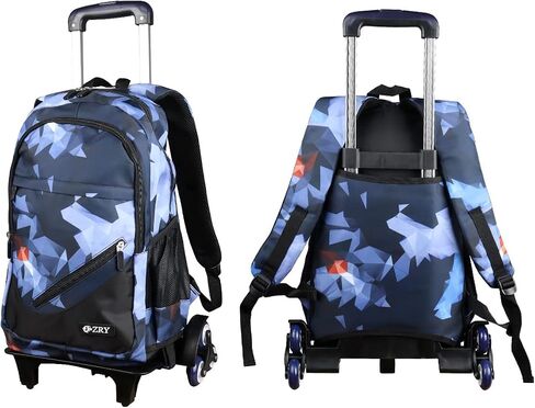 Rolling Backpack Kids Wheeled Bag 18 inch Schoolbag Backpacks with Lunch Bag Pencil Bag Sets 3 in 1 (Black Starry Sky) in Saudi Arabia