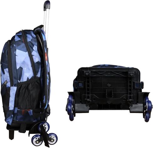 Rolling Backpack Kids Wheeled Bag 18 inch Schoolbag Backpacks with Lunch Bag Pencil Bag Sets 3 in 1 (Black Starry Sky) in Saudi Arabia