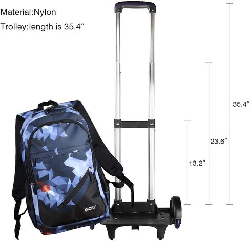 Rolling Backpack Kids Wheeled Bag 18 inch Schoolbag Backpacks with Lunch Bag Pencil Bag Sets 3 in 1 (Black Starry Sky) in Saudi Arabia
