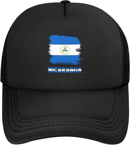 Vinage Solid Mesh Baseball Cap Dad Trucker Flat Bill Brim Hat Adjustable for Men Women Outdoor Sports in Kuwait