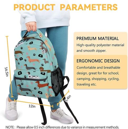 Kids School Backpack for Boys Girls, 16" Corgi Dog Backpacks for School, Cute Pattern Large Capacity Bookbag for Travel in Saudi Arabia