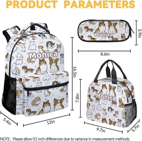 Kids School Backpack for Boys Girls, 16" Corgi Dog Backpacks for School, Cute Pattern Large Capacity Bookbag for Travel in Saudi Arabia