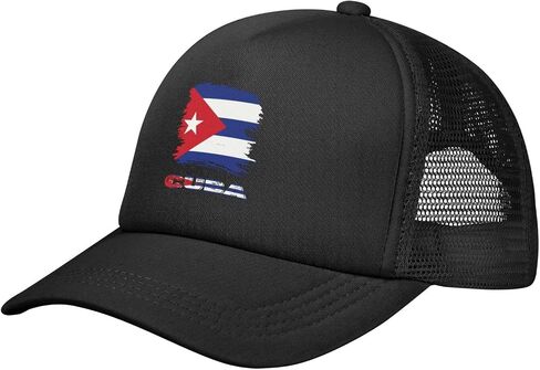 Vinage Solid Mesh Baseball Cap Dad Trucker Flat Bill Brim Hat Adjustable for Men Women Outdoor Sports in Kuwait