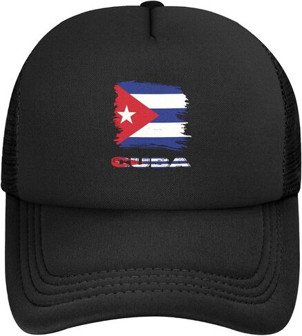 Vinage Solid Mesh Baseball Cap Dad Trucker Flat Bill Brim Hat Adjustable for Men Women Outdoor Sports in Kuwait