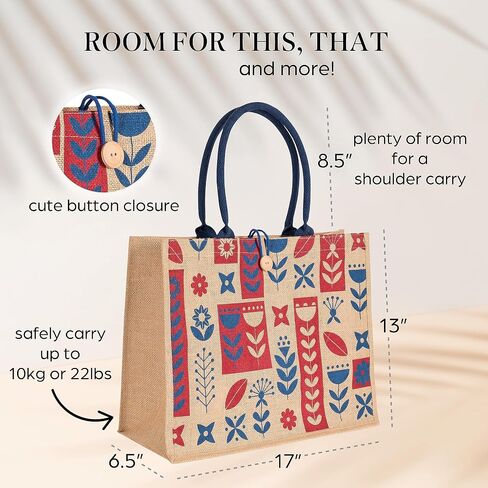 Foliate Reusable Straw Beach Tote Bag for Women - Waterproof Woven Jute Gift Bag for Her Travel Shopping Summer Cute Handbag in Saudi Arabia
