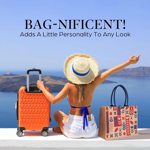 Foliate Reusable Straw Beach Tote Bag for Women - Waterproof Woven Jute Gift Bag for Her Travel Shopping Summer Cute Handbag in Saudi Arabia