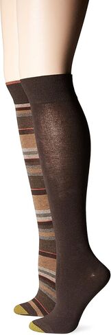 جورب عالي للركبة متعدد الخطوط للسيدات من Gold Toe (عبوة من قطعتين) in Kuwait